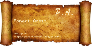 Ponert Anett névjegykártya